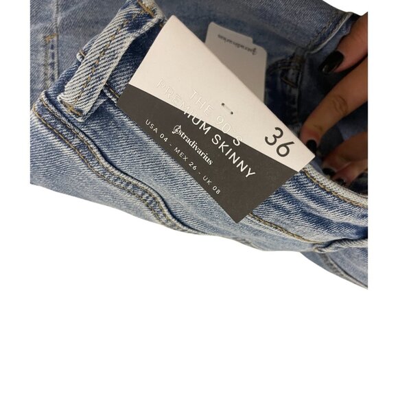 Stradivarius Womens Skinny Jeans EU 36 US 4 High Waist Blue Denim 4858/747 NWT - Picture 6 of 16